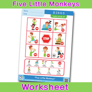Five Little Monkeys Worksheets BINGOBONGO BINGO 2