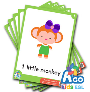 Five little monkeys Flashcard ESL Pack Free