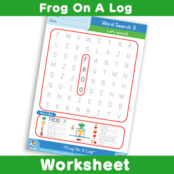Frog On A Log - Wordsearch 3