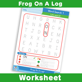 Frog On A Log - Wordsearch 1