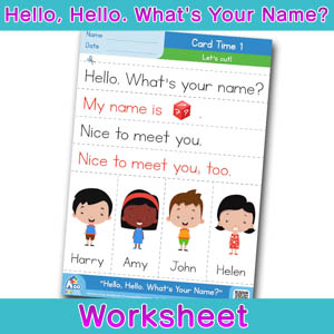 hello hello what s your name worksheet card time 1 bingobongo