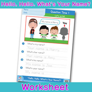 Hello Whats Your Name Worksheet question time 1