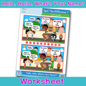Hello Whats Your Name Worksheet spot the difference 1