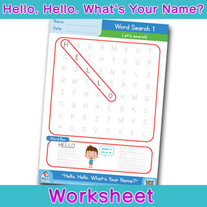 Hello Whats Your Name Worksheet word search 1