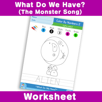 What Do We Have? (The Monster Song) Worksheet - Color By Numbers 2