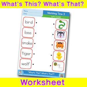 Whats this whats that worksheet matching time 3
