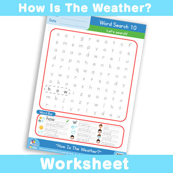 How Is The Weather? Worksheet - Word Search 10