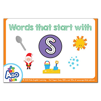 Free Alphabet Flashcards For Words That Start With The Letter S Bingobongo