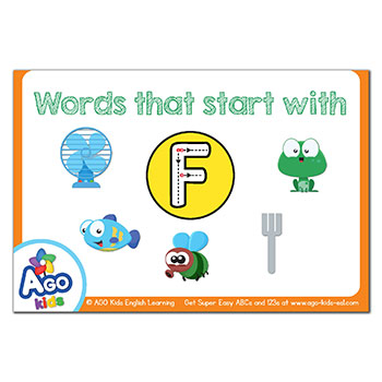 Free Alphabet Flashcards for Words That Start With the Letter F