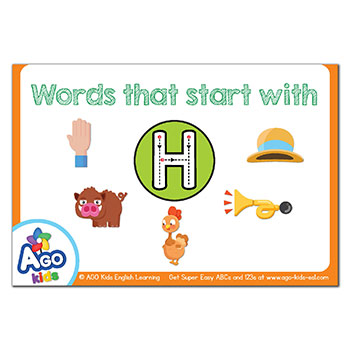 Alphabet Flashcard With Letter H For Hen English Human Playing Vector,  English, Human, Playing PNG and Vector with Transparent Background for Free  Download