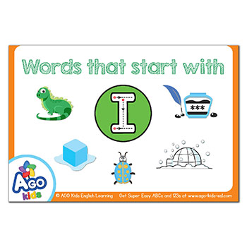 Free Alphabet Flashcards for Words That Start With the Letter I