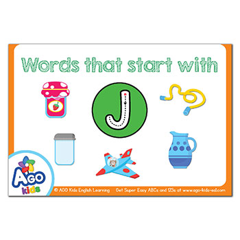 Free Alphabet Flashcards For Words That Start With The Letter J