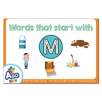 Free Alphabet Flashcards For Words That Start With The Letter M Bingobongo