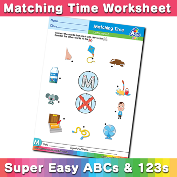 Words that start with M Phonics Matching Time