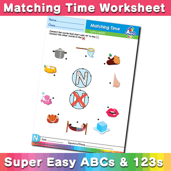 Words that start with N Phonics Matching Time