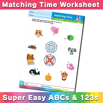 Words that start with O Phonics Matching Time