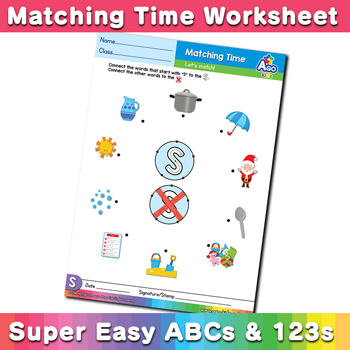 Words that start with S Phonics Matching Time