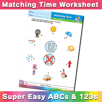 Words that start with U Phonics Matching Time