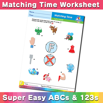 Words that start with F Phonics Matching Time