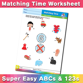 Words that start with G Phonics Matching Time