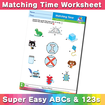 Words that start with I Phonics Matching Time
