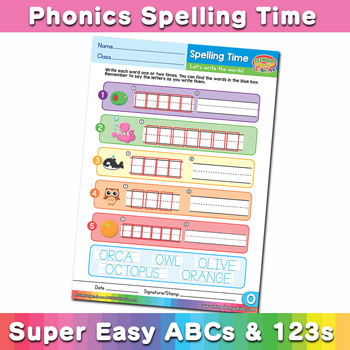 Phonics Spelling Worksheet Letter O