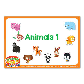 Animals Set 1 Free Esl Flashcard Pack Bingobongo