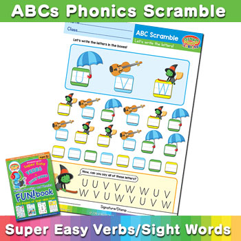 abc phonics scramble worksheet uppercase uvw bingobongo