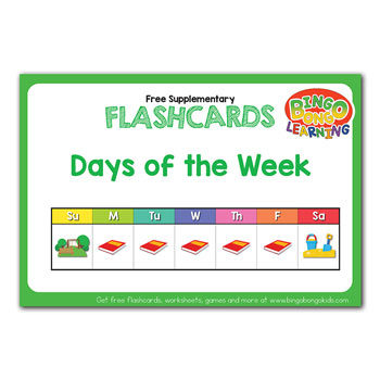 Days Of The Week Free English Flashcards Bingobongo