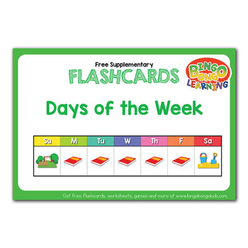 Days Of The Week Flashcards For Esl Kids Induced Info