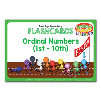 ordinal numbers 1st 10th free english flashcards bingobongo