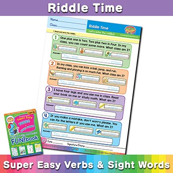 Free Riddle Time Worksheet 10 - BINGOBONGO
