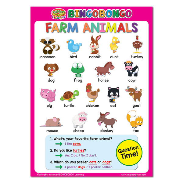 BINGOBONGO Classroom Poster (Farm Animals) - BINGOBONGO