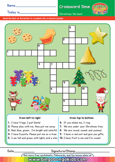 Christmas Crossword Time BINGOBONGO Thumbnail