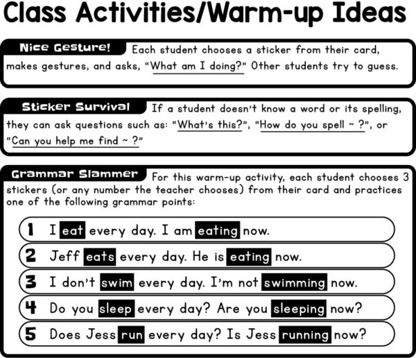 BINGOBONGO Sticktionaries Warmup Ideas 2