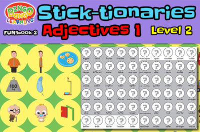 sticktionaries adjective stickers level 2