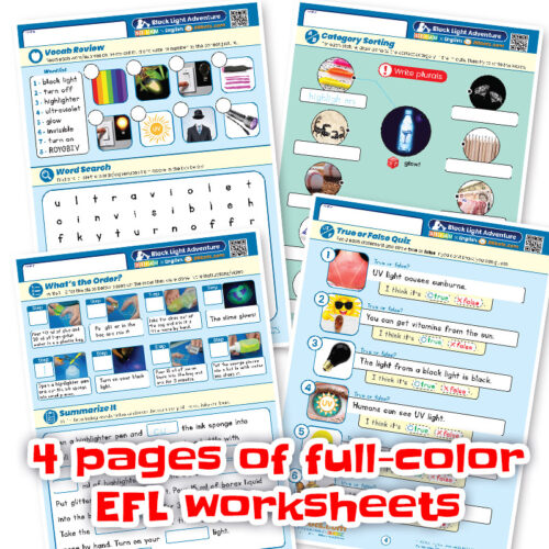 STEAM efl worksheets for glowing slime