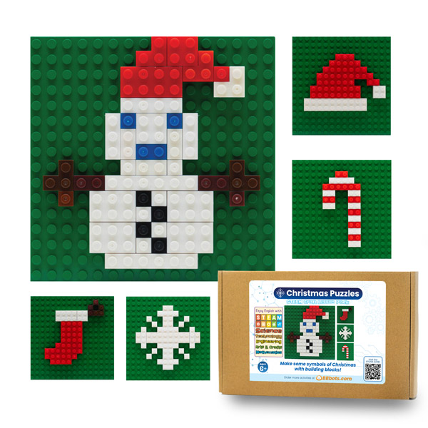 christmas pixel bricks puzzle box