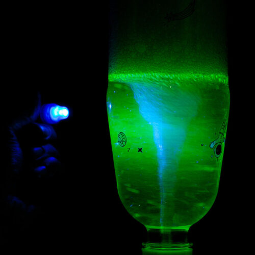 glowing tornado bottles uv light