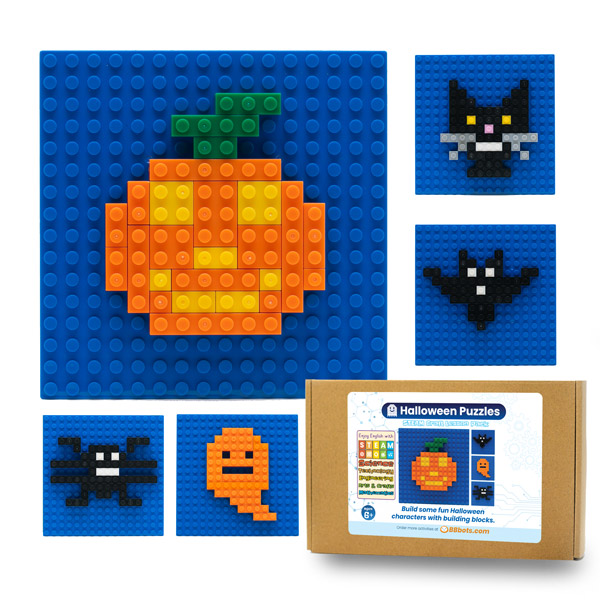 halloween pixel bricks puzzle box