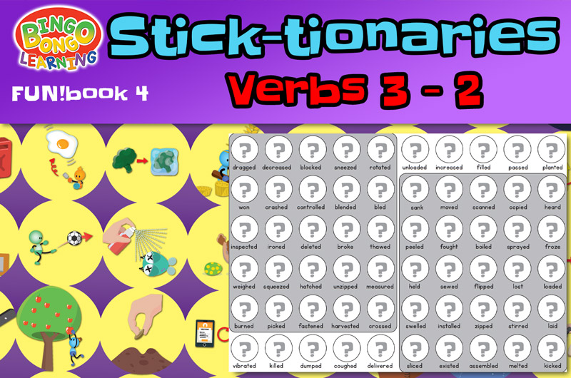 Sticktionaries | Free download | Verbs 3 Level 2 (FUN!book 4) – BINGOBONGO