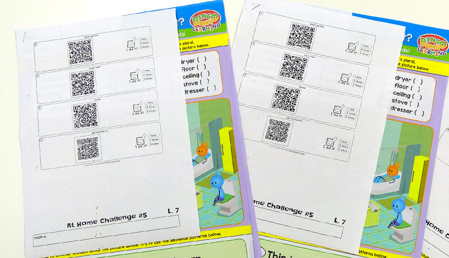 qr codes on homework